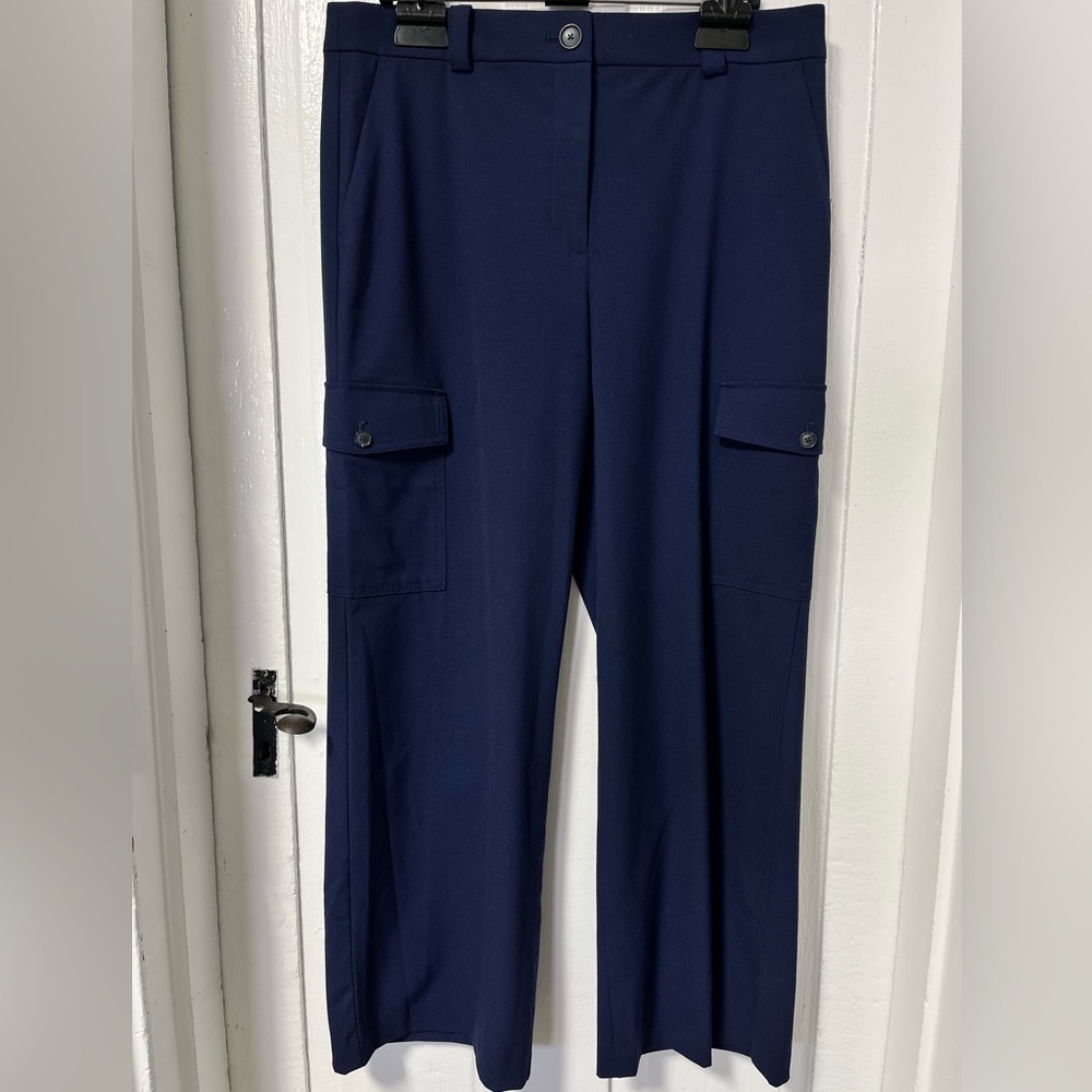 Loft High Waisted Navy Blue  Lightweight Cargo Pant size 12